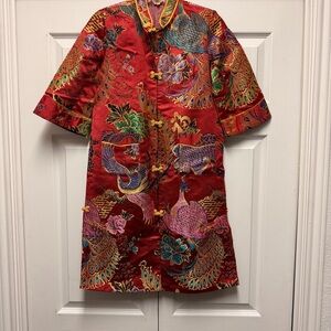 Red Embroidered Kimono Jacket